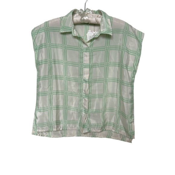 Nuon Plaid Button Down Blouse XS  NWT - Picture 1 of 2